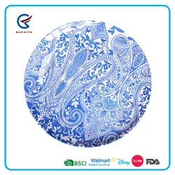 Имитация синего и белого фарфора, 10,5 дюйма, дешевые меламиновые плоские тарелки для фруктов, китайская посуда