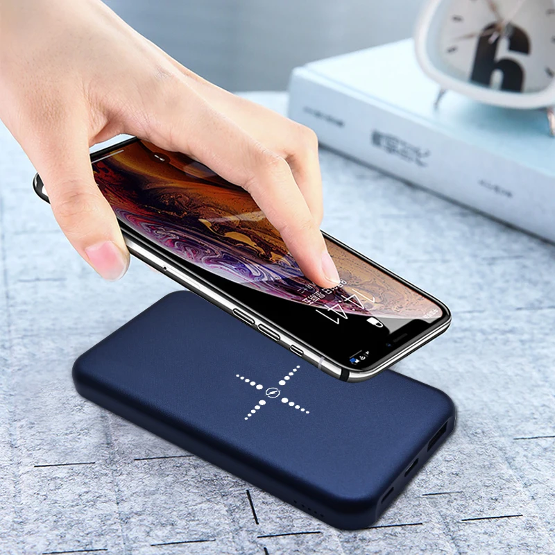 GEBRA unique design 3 in 1  mobile phone slim qi wireless fast charger 20000mah 10000mah wireless powerbank with custom logo