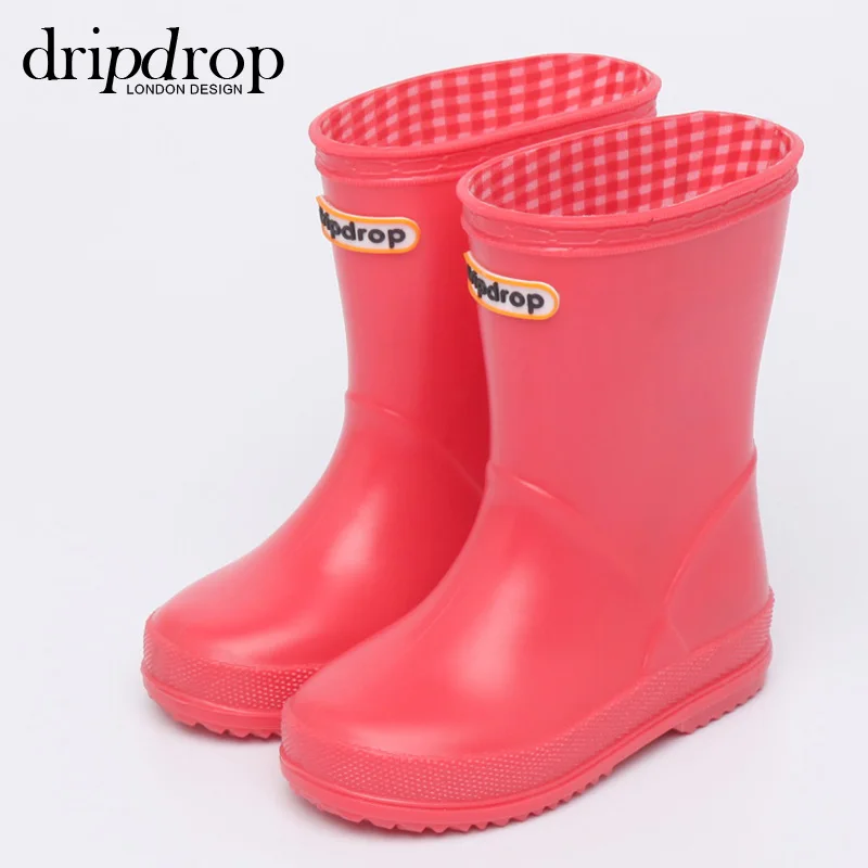 Dripdrop детские непромокаемые сапоги в форме сердца; Обувь для малышей и самых маленьких; Реальные фотографии; ПВХ; Наивные водонепроницаемый унисекс Молодежные сапоги для дождя