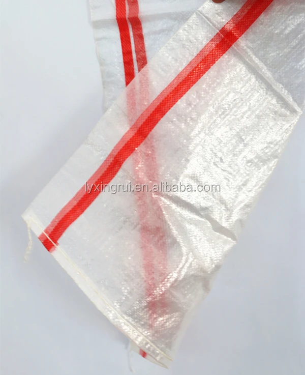 100% virgin 25kg 50kg PP woven transparent food packaging bags rice sack grain sack for sale