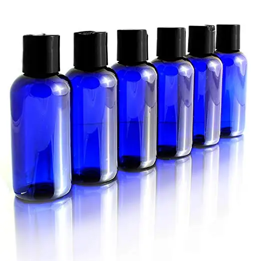 50ml  Empty Cobalt Blue Plastic Cosmo Lotion  Bottles with Disc Top Flip Cap
