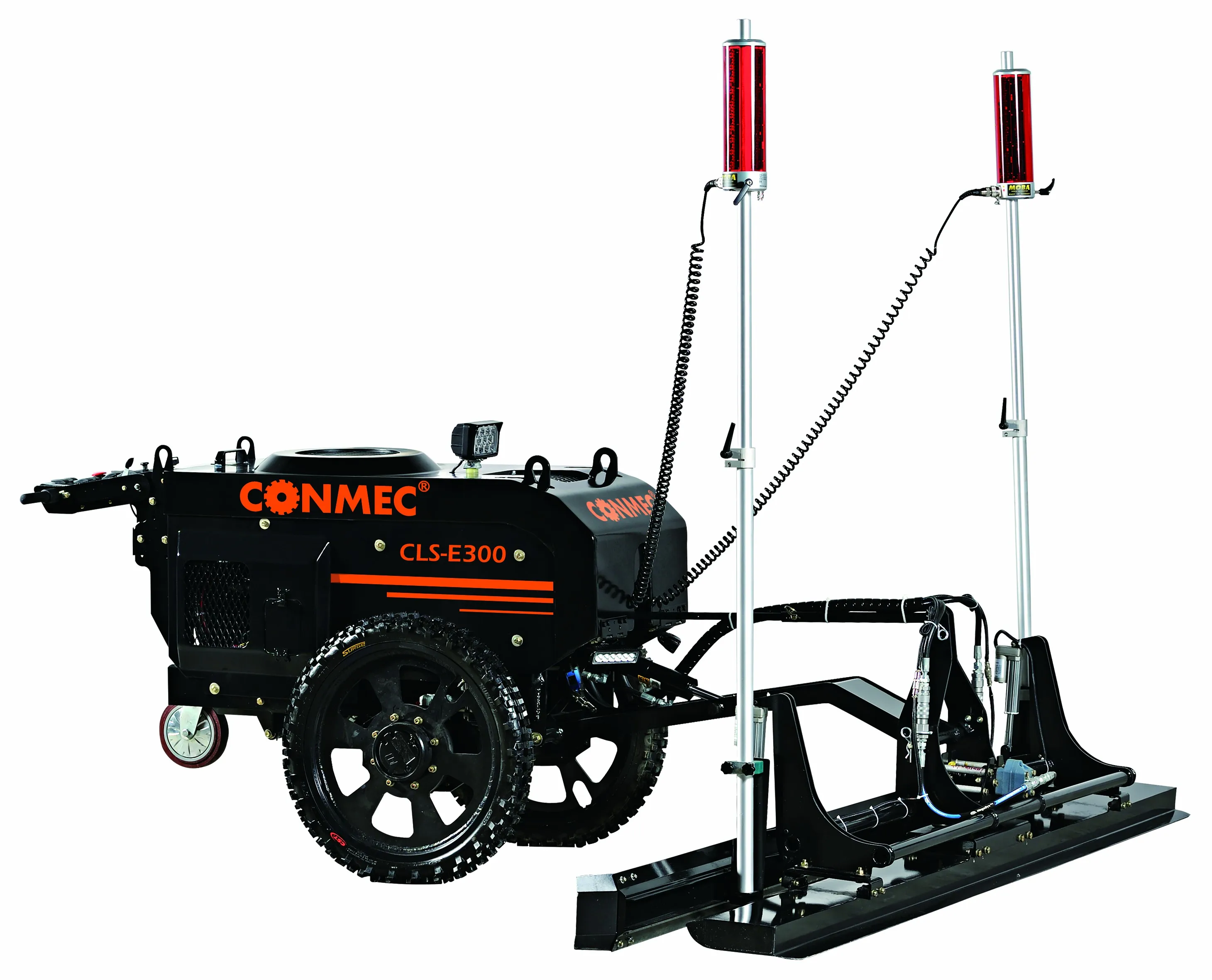 CONMEC supplier quality concrete laser screed with Kohler CH440 engine and anti-skid tyre puncture