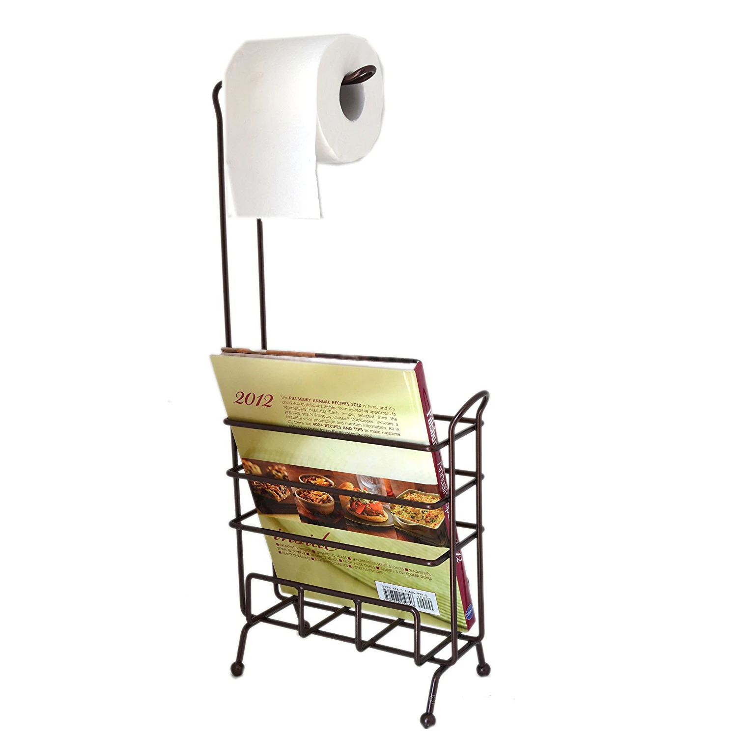 
Bathroom Floor Bronze Toilet Paper Tissue Holder Stand Magazine Rack Display 