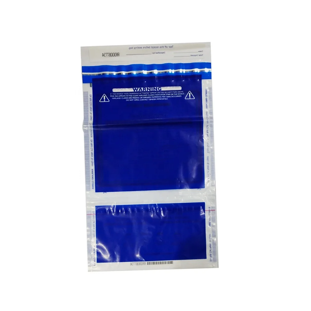 Tamper proof evident security sealing cash bag for bank