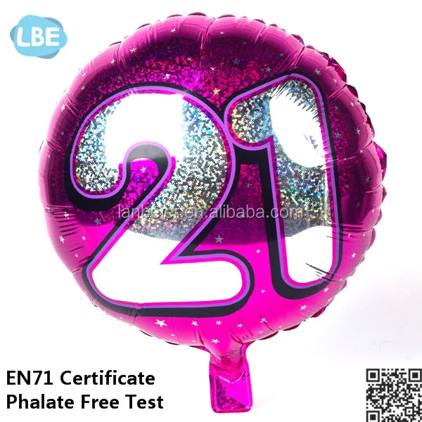 18 inch laser round globos age helium foil balloons