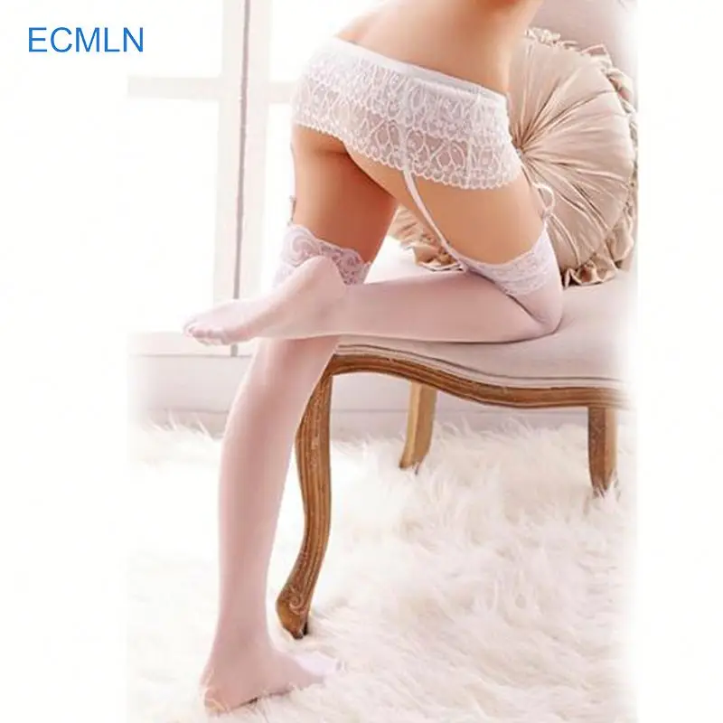 Light Custom Sexy Hot Lace Decoration White Lingerie Suspender Garter Belt
