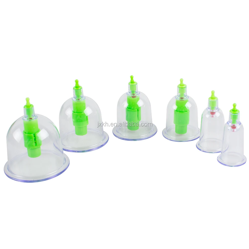 Cupping Set 6 Cups Chinese Vacuum Body Cupping Massage Therapy Healthy Suction Set + 4 Magnets Point Home Device
