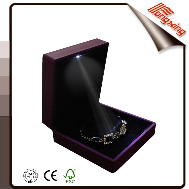 Top Sale Luxury Purple High Quality Custom Jewelry Gift Box With Led Light Jewelry packaging box