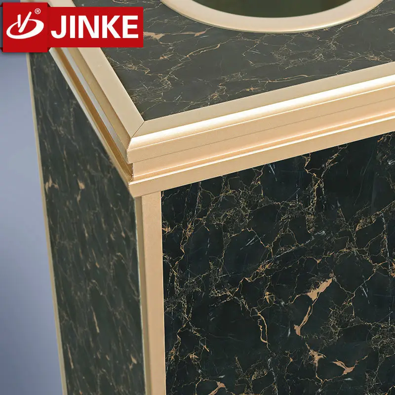 40L Marble Stone Trash Can Home Decor Wastebasket Outdoor Decor For Hotel