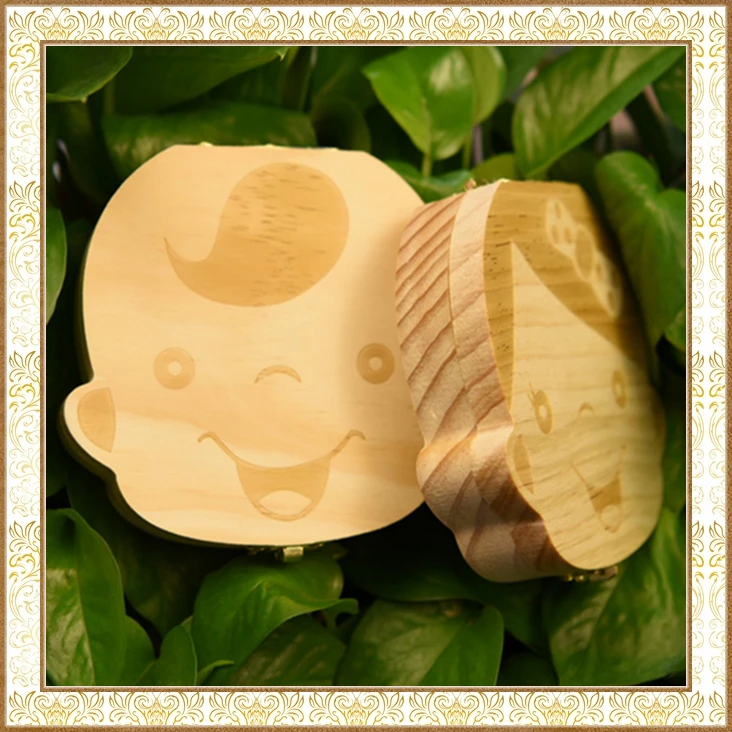 Gifts Memory Box Children Toy Organizer Storage Baby Milk Teeth Box Wood Tooth Box