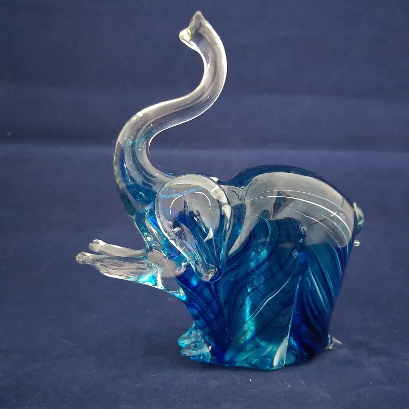 
miniature blown ornaments glass animals elephant statues 