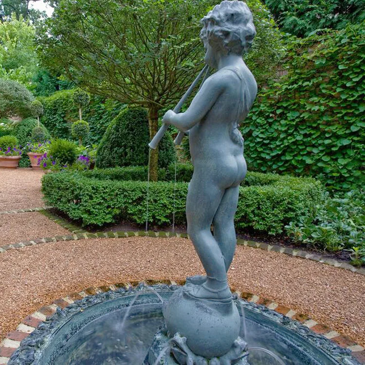 Professional water fountain statues bronze boy statue peeing fountain