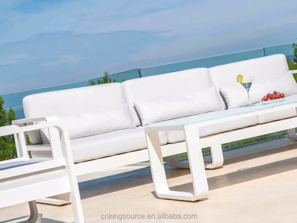 2018 New design morden outdoor metal furniture garden aluminum lounge sofa set