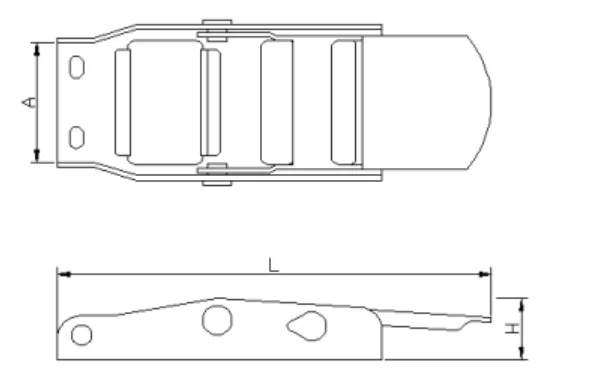 
Zinc coated black coated adjustable webbing connector webbing lashing metal side release overcenter buckle 