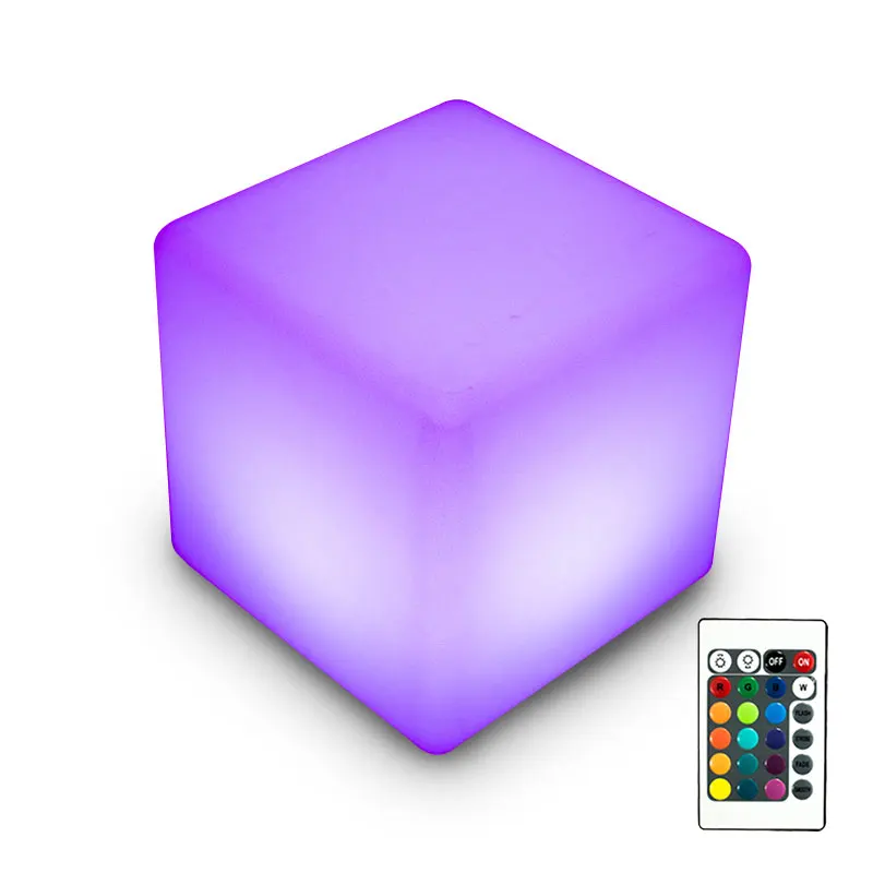 Уличная светодиодная мебель сиденье кубик светодиод PE материал светодиод светящийся кубический стул