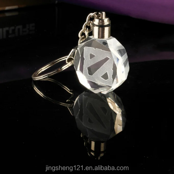 Factory Wholesale game  Logo Key chain Custom  healing k9  crystal led  Keychain with led