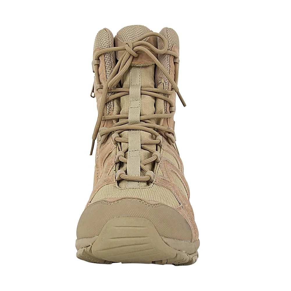 KMS Hot Sale Zipper Khaki Outdoor Tactical  Boots High Quality Desert Tactical Shoes For Men Desert Boots For Training Hiking