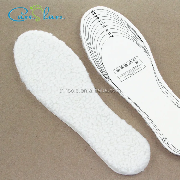Latex with polyester wool warm insoles winter heated shoe insoles