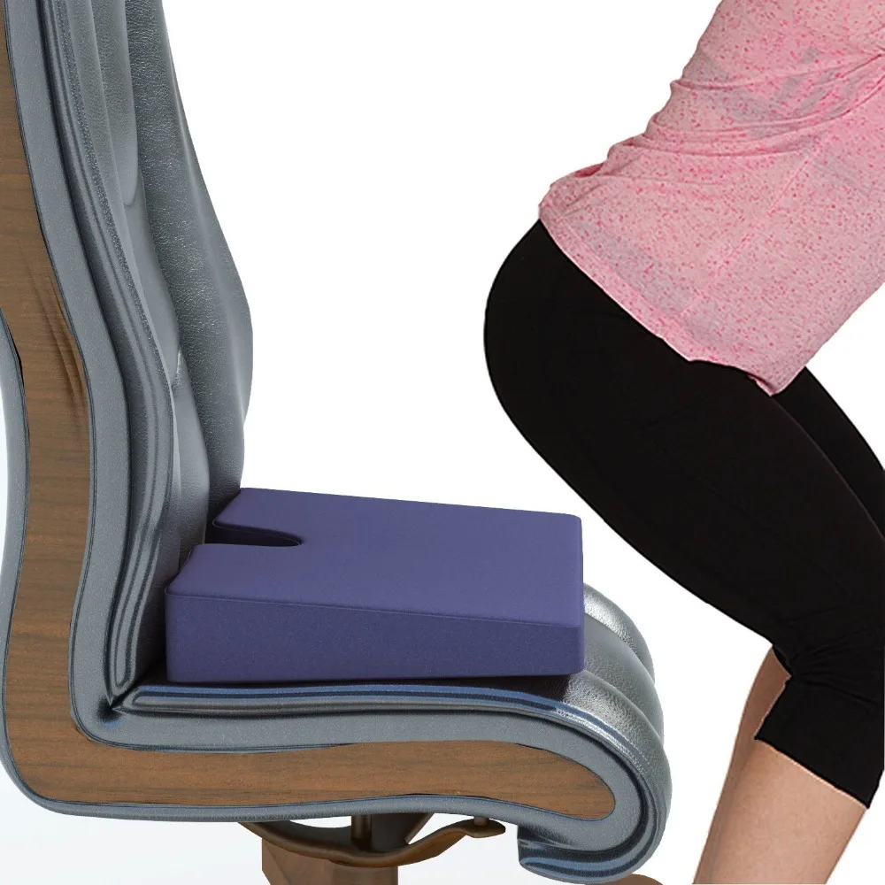 Coccyx Seat wedge Cushion with Non Slip Grip Bottom Reduces Pressure of Coccyx, Tailbone and Hip Bones While Driving and Sitting