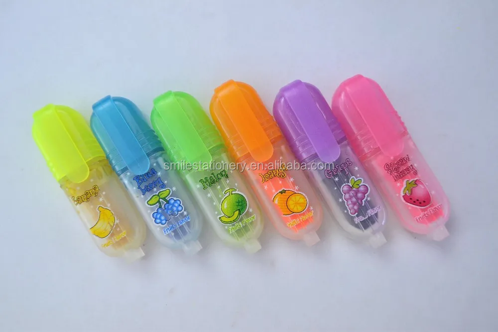 Hot sales fruit scented mini highlighter marker pen for kids