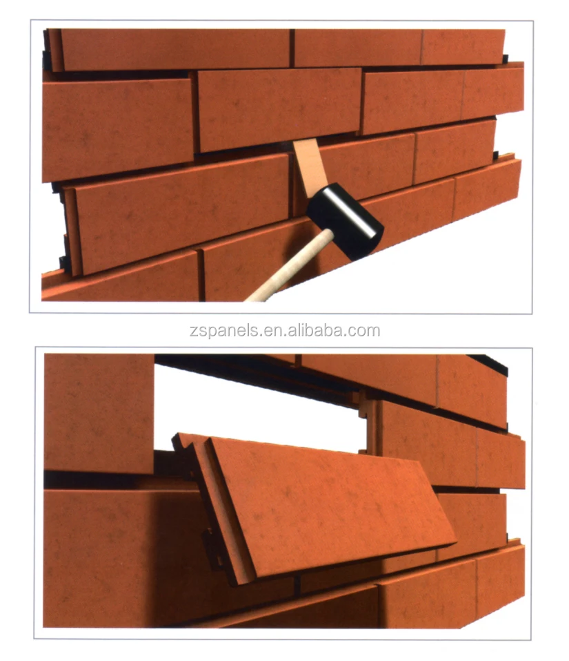 
Eco-friendly Terracotta cladding clinker brick slip tiles , Facade cladding terracotta panels, Dry hanging system klinker tiles 