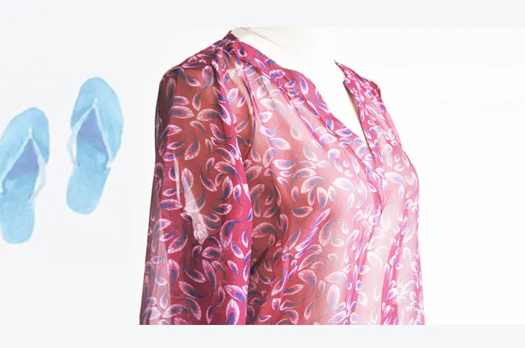 Женская обувь; Сезон весна; Цветочный узор; Принт 3/4 рукавом и асимметричным подолом Асимметричный Туника свободные длинные блузы, топы