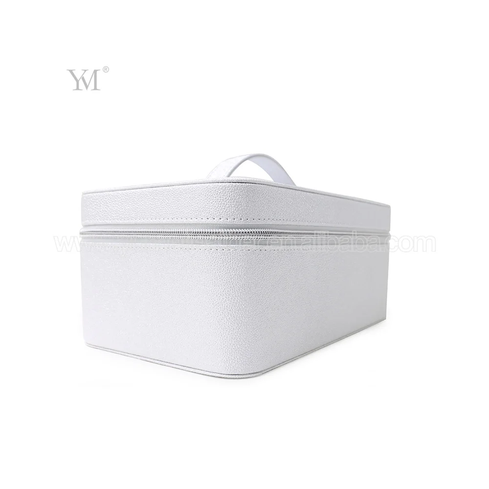 Large toiletry case travel portable pu leather makeup organizer box case for cosmetics