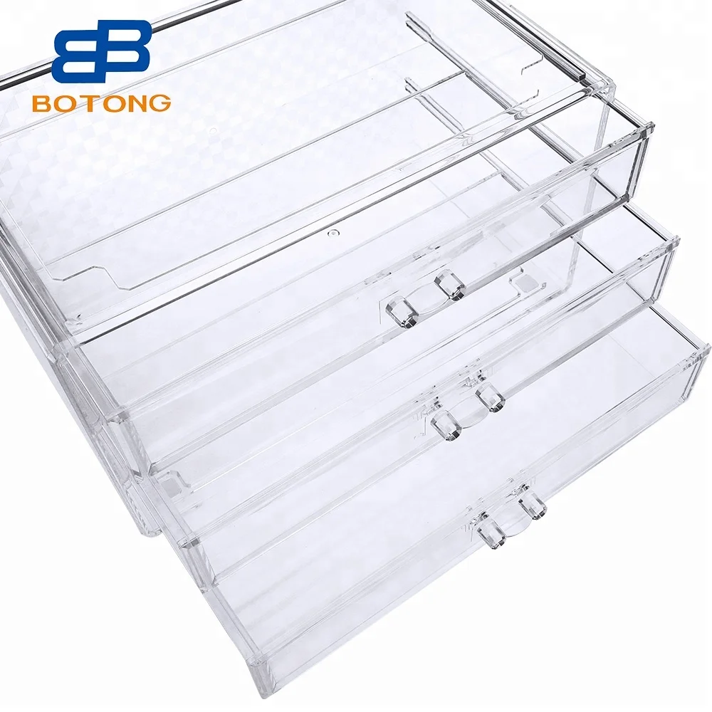 Wholesale Makeup Organizer Acrylic Jewelry Storage Box Organizer Stackable with Drawers Acrylic Cosmetic Organiser Lash Desktop