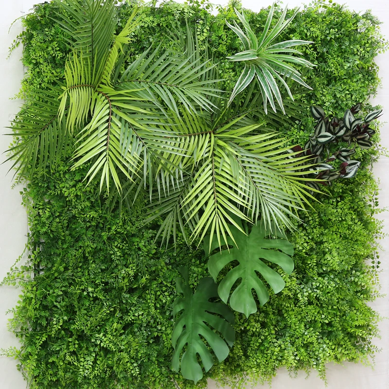 Hot selling 1m by 1m durable excellent decor artificial plant wall panel for hotel decoration