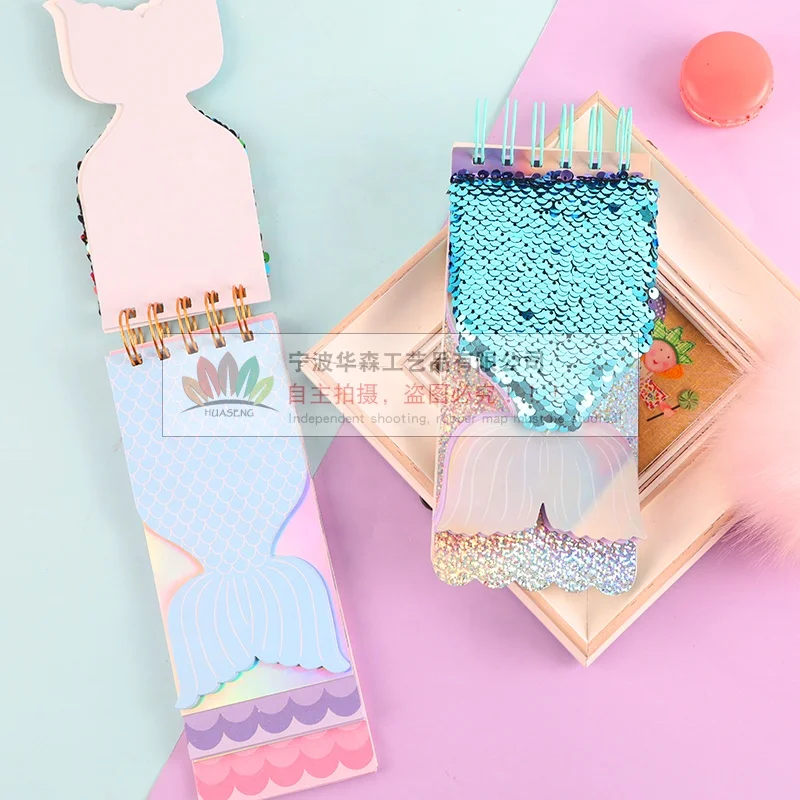 Promotional On Sale Logo Tilpas Mermaid Coil Notepad custom shaped spiral notepad