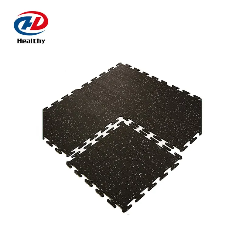 Interlocking dumbbell speckles weight lifting rubber mat gym flooring