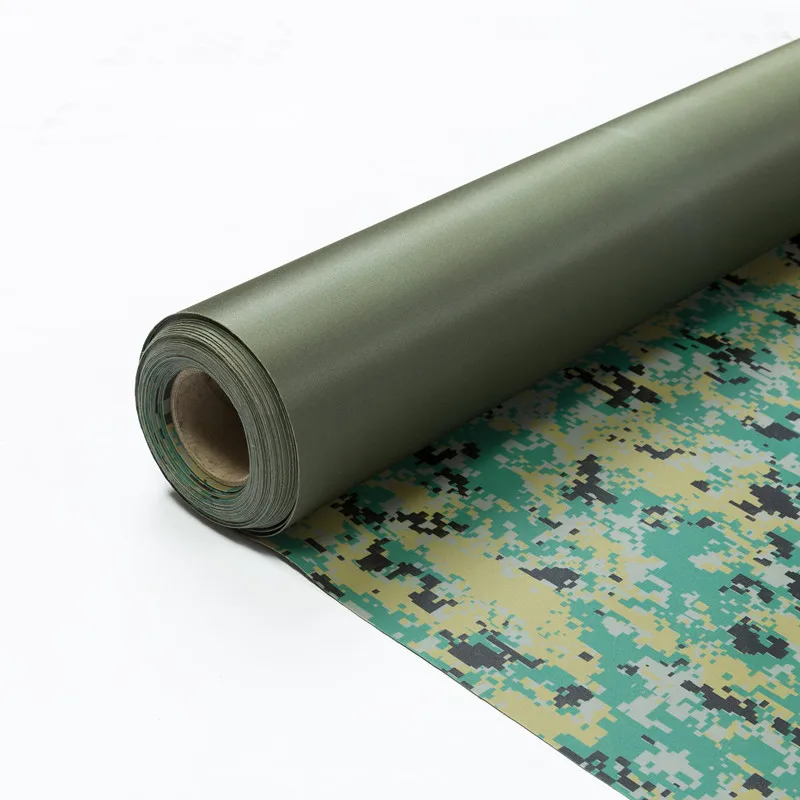 KM camouflage PVC Laminated fabric, PVC Stripe Tarpaulin in stock lot for Tent and cover