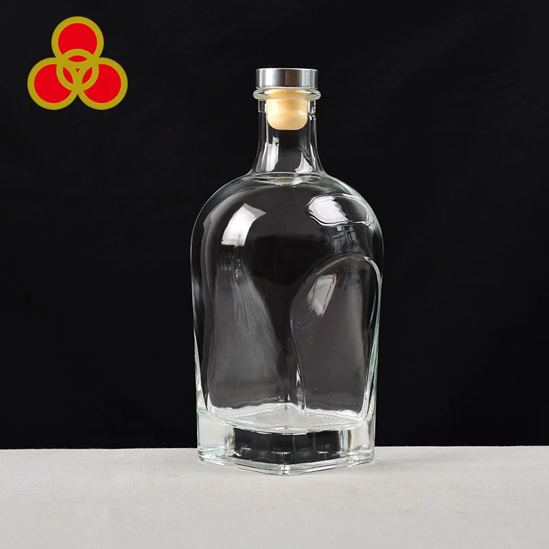 White spirit transparent round shape tequila glass bottles