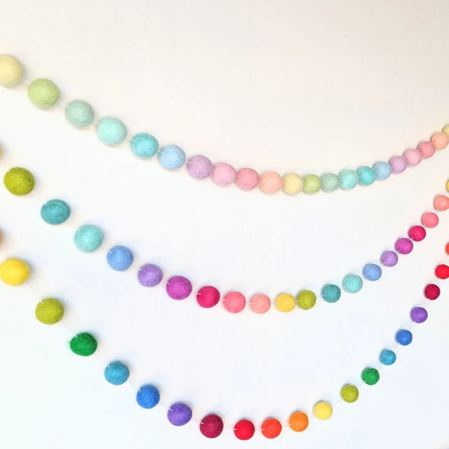 
Wholesale DIY Various Colors Wool Ball Garland Felt Pom Poms 