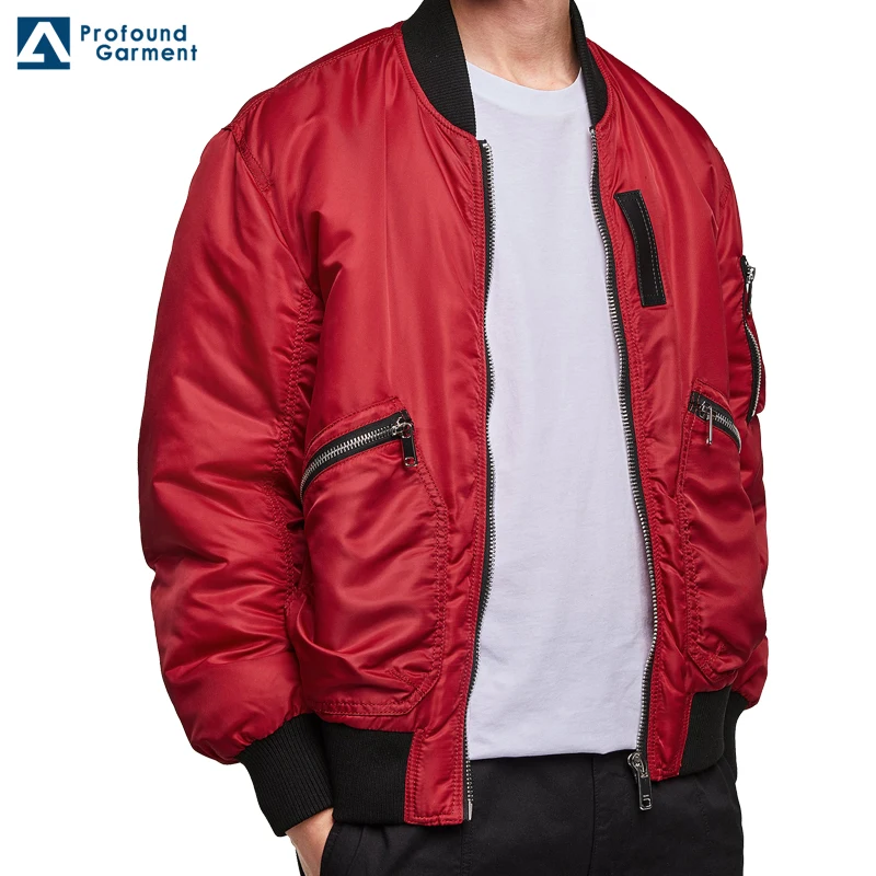 Wholesale High Quality Different Colors Functional Pocket Puffy Sport Fly Bomber Jacket Mens