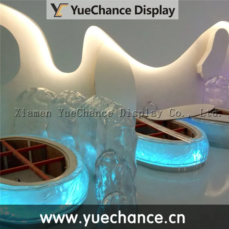 Indoor Decoration Lighted Transparent Resin Ice City Wall Ice Bench