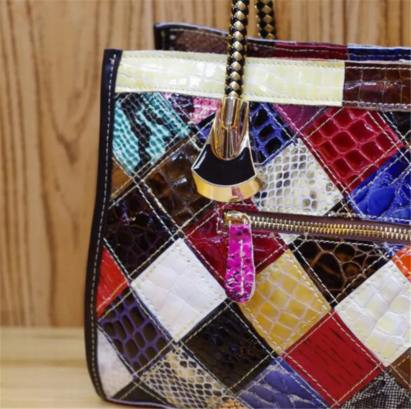 snakeskin grain women luxury genuine leather handbag italian leather handbag for women real leather ladies bag