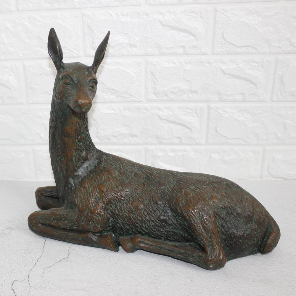 Outdoor garden large antique deer aluminium sculptures
