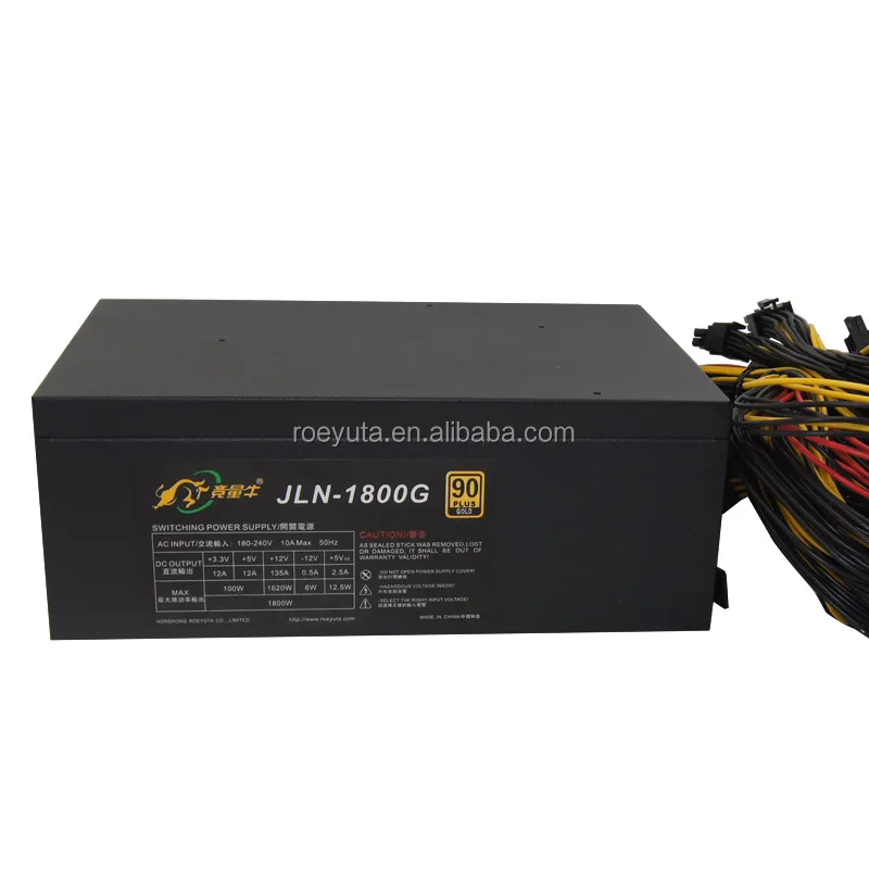  1800 Вт atx psu поддержка 8gpu Майнер машина компьютер ETH ZEC BTC rigATX источник