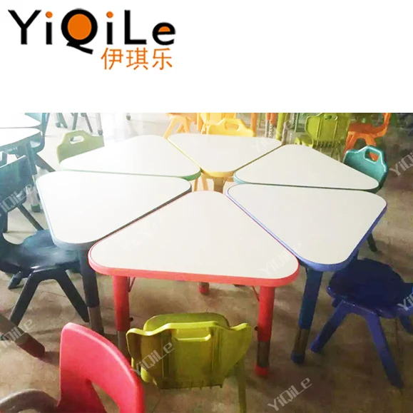 Small triangular plastic table children furniture classroom tables