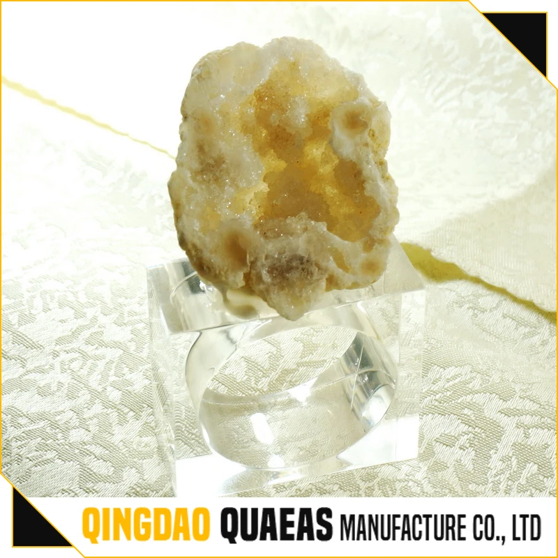 elegant beige colored classic crstal napkin ring free shipping