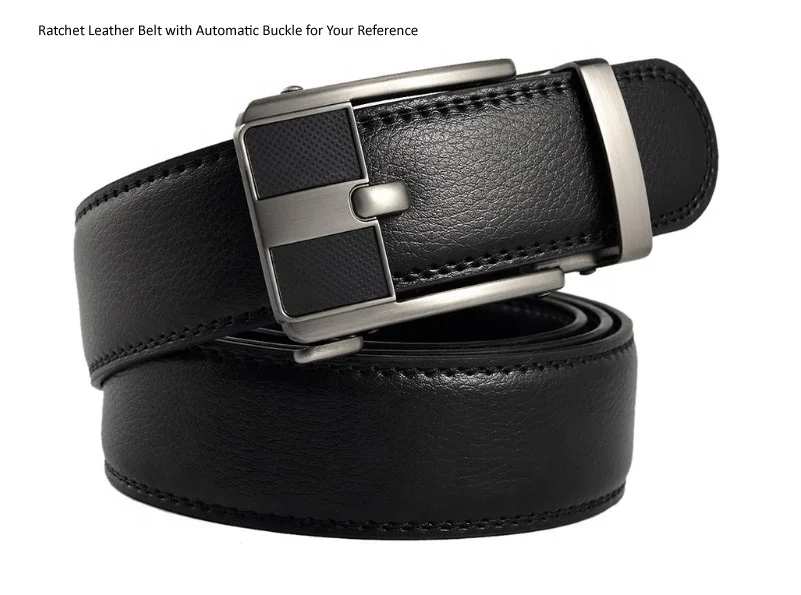 Custom New Fashion Ratchet Leather Belt Removable Buckle with Pin