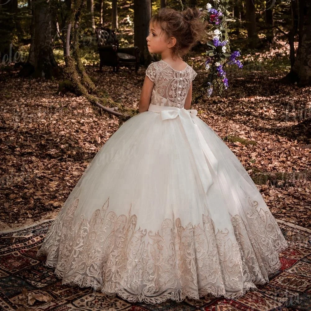 Женское атласное платье с бисером вечернее цветочным принтом золотистого цвета для причастия свадьбы