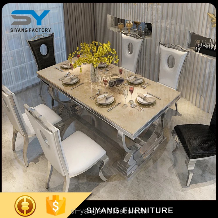 2017 dining table with marble top for sale CT002
