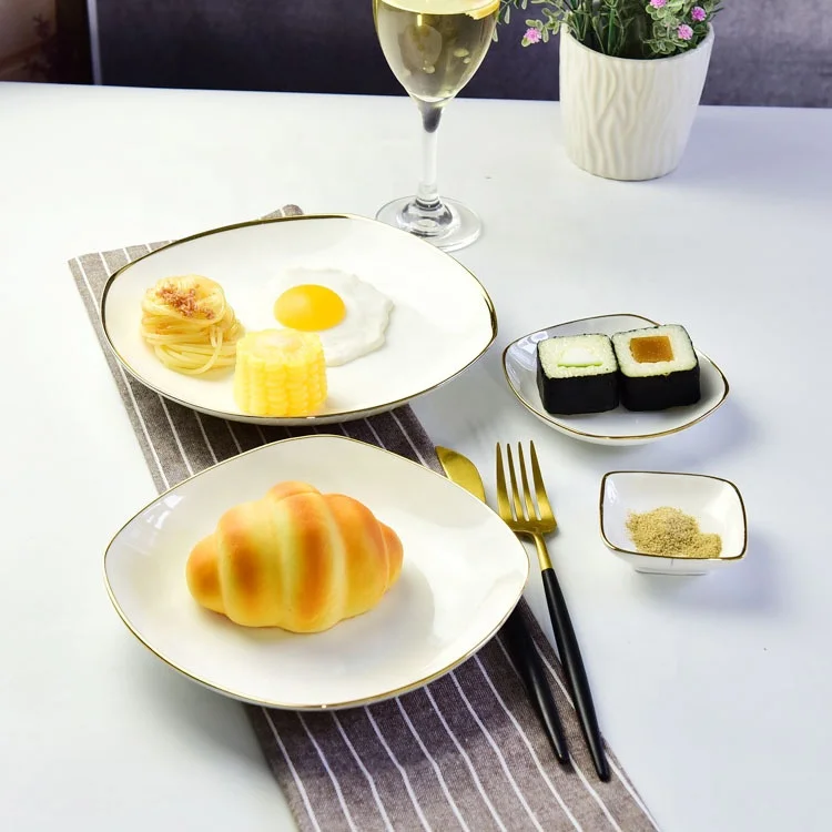 
promotion stocked square ceramic cooking plate 