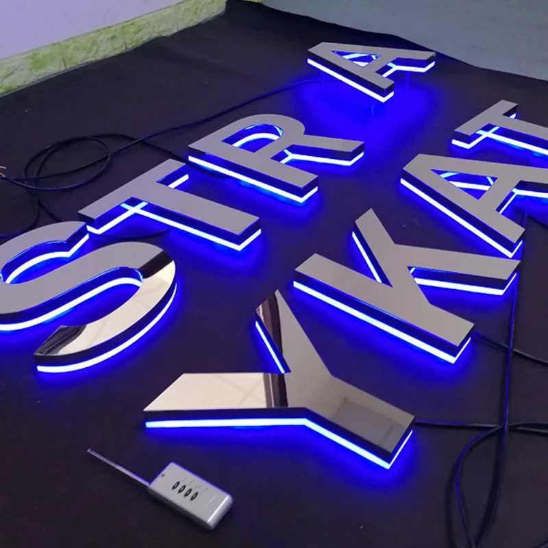 Outdoor advertising big channel rgb changeable led letters 3d sign /used lighted sign letters