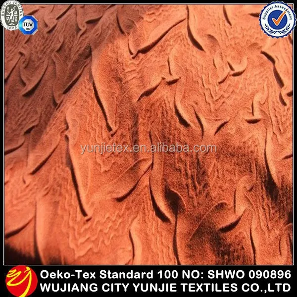 Высокое качество мода полиэстер ткань замши скомканная, щебень ткань замши, креп ткань замши