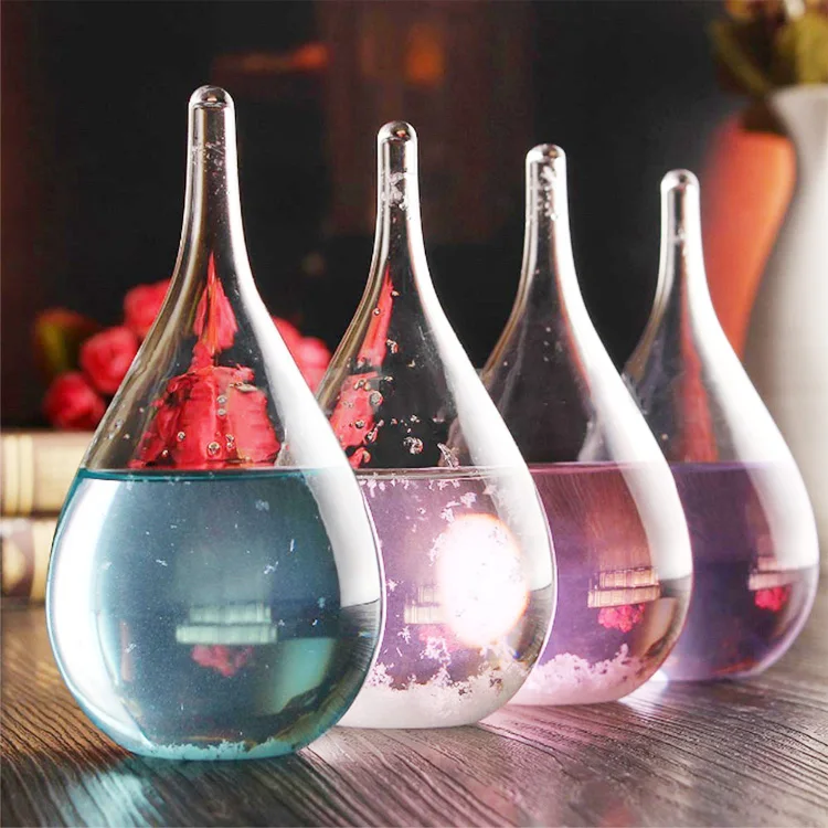 Europe style colorful waterdrop design weather predictor storm glass