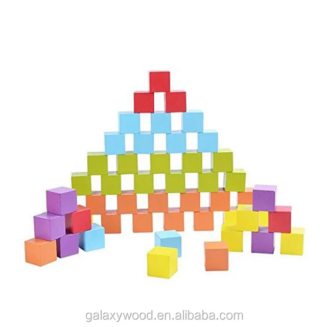 wholesale Custom colorful schima wood  cubes for kids