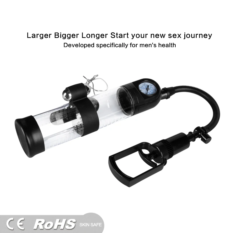 
2021 New Male Penis Enlarger Vacuum Pump With Master Pressure Gauge Cock Enlargement Erection Adult Sex Toys For Men Gay 